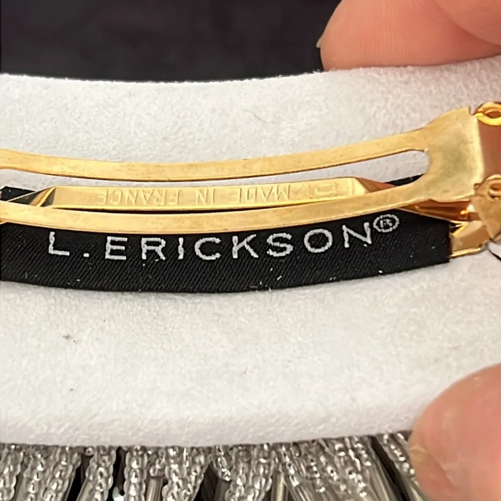L. Erickson France Lux beaded hair clip barrette plus unmarked hair claw